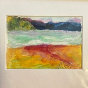 The Shoreline An Original Watercolor Painting Matted 5"x7" Paper